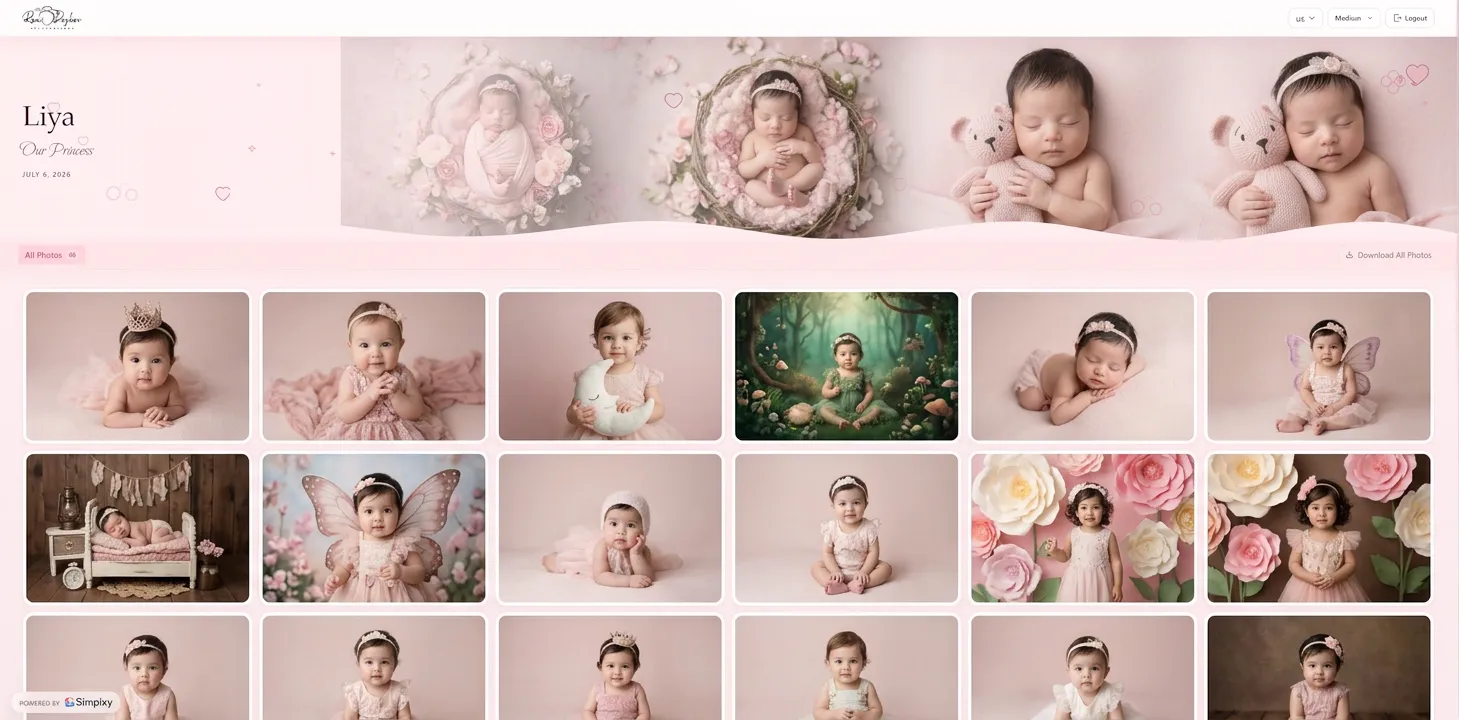 Baby girl newborn gallery theme preview