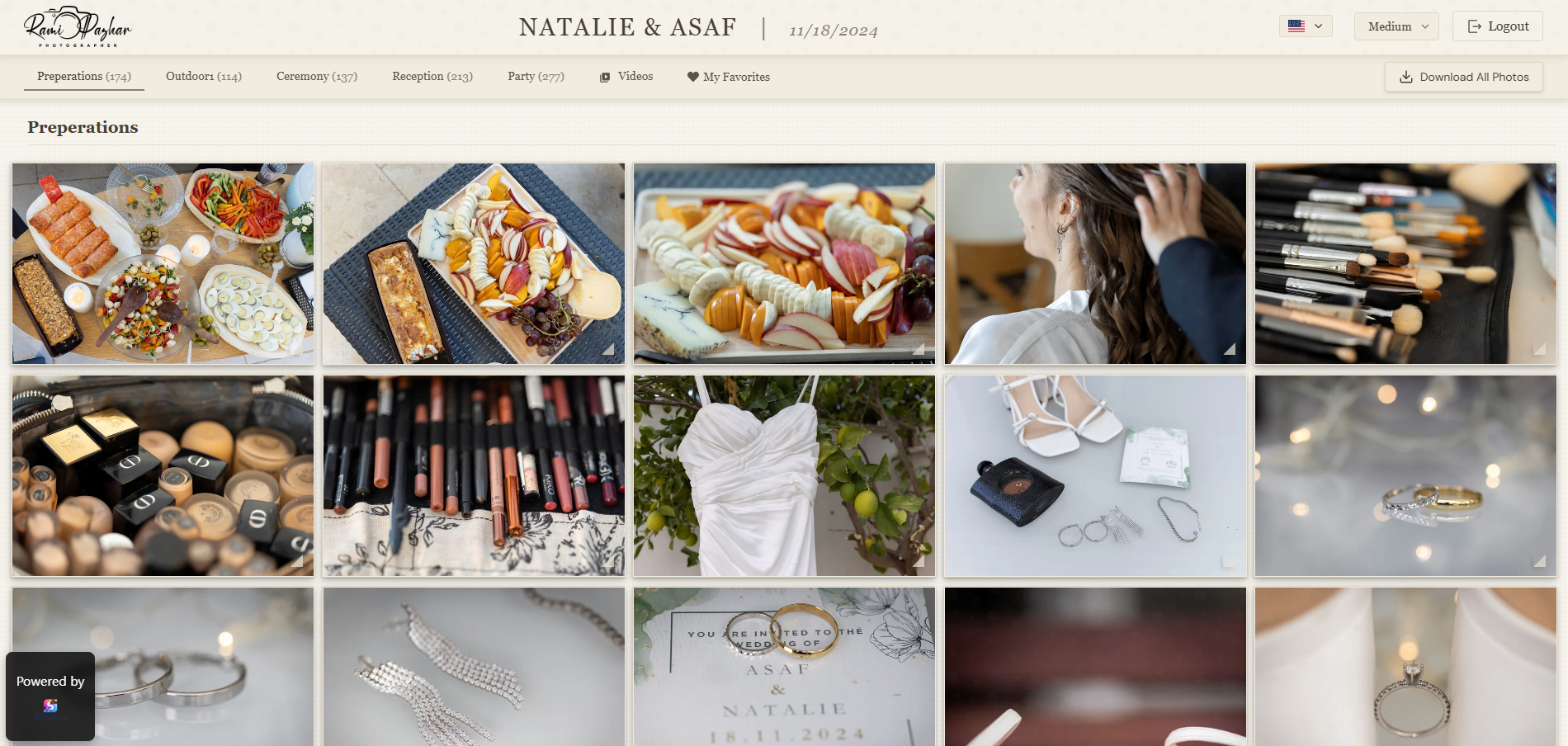 Simpixy gallery presentation preview on desktop