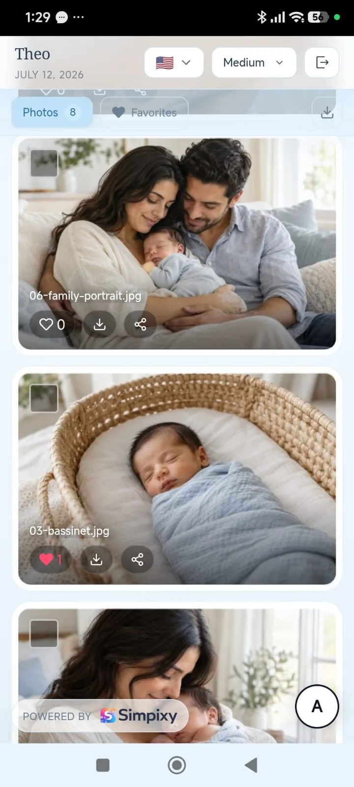 Baby girl newborn gallery theme preview