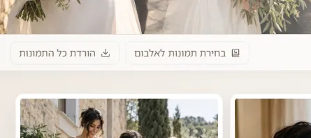 כפתור בחירת תמונות לאלבום בגלריית הלקוח