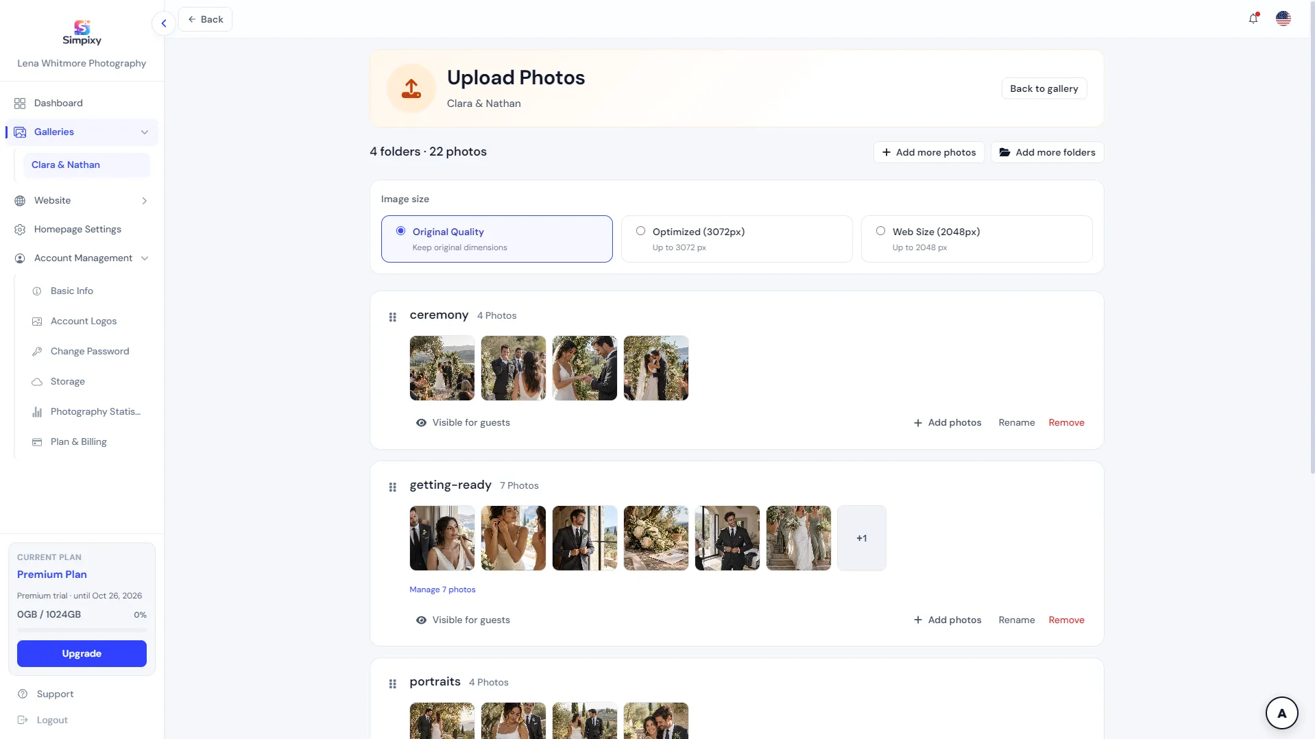 Upload photos