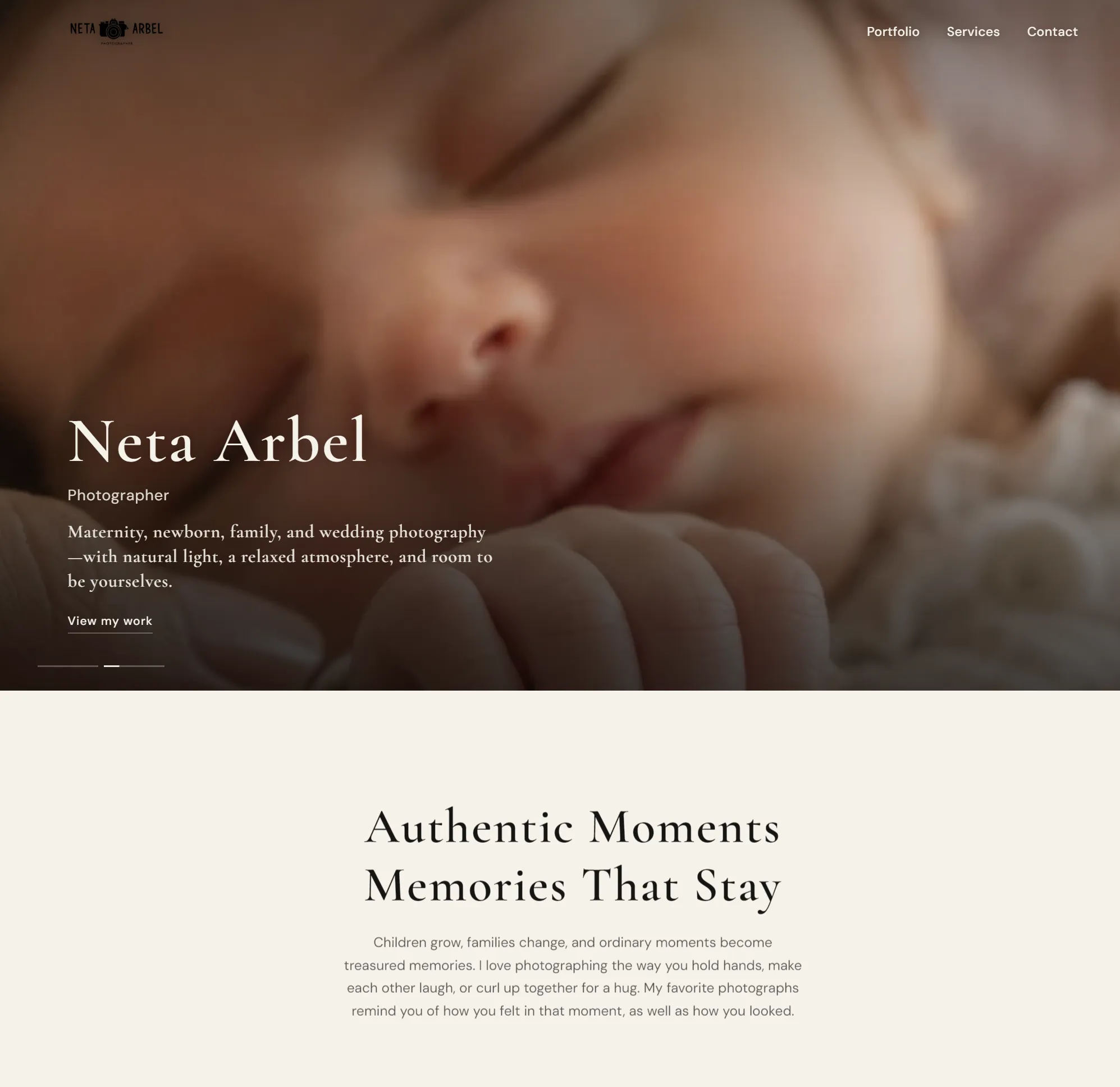 Neta Arbel photographer website on Simpixy